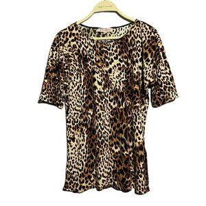 Philosophy Blouse Women XS Leopard Cheetah Snake Skin Gothic Goth Animal Brown